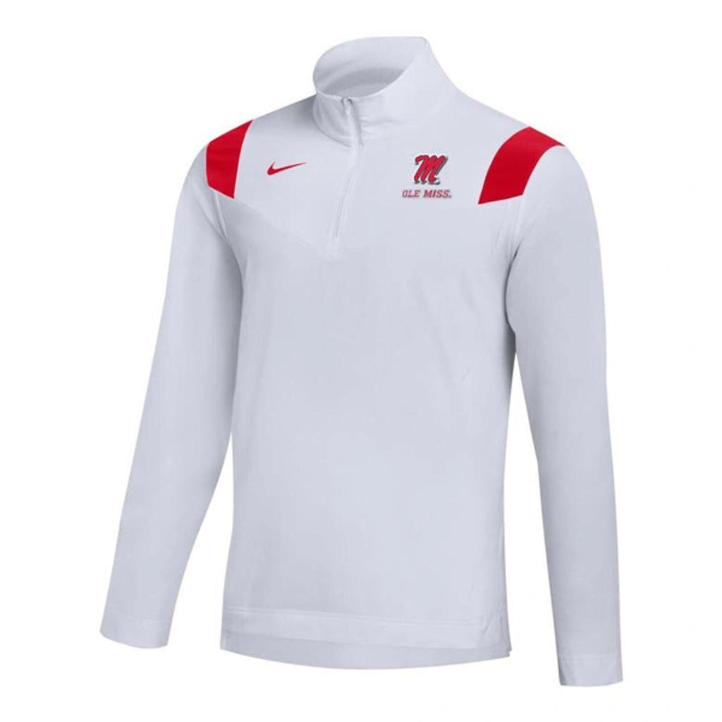 NIKE White Ole Miss Rebels 2022 Coaches Sideline Quarter-zip Top Product Image