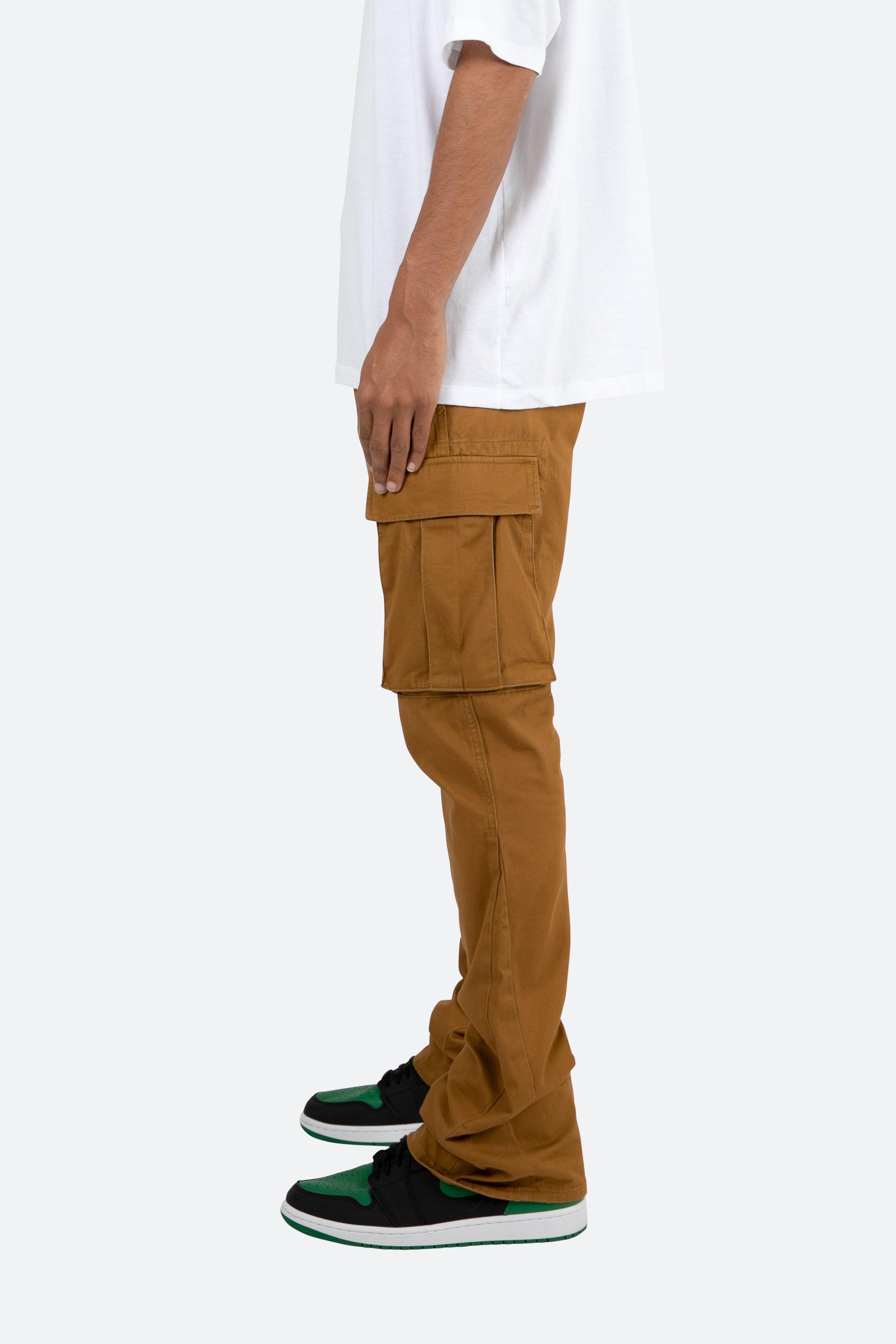 Twill Flare Cargo Pants - Brown Male Product Image