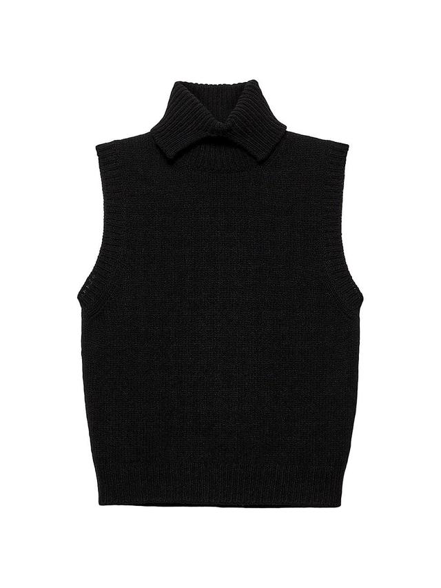 Womens Cashmere Turtleneck Vest Product Image