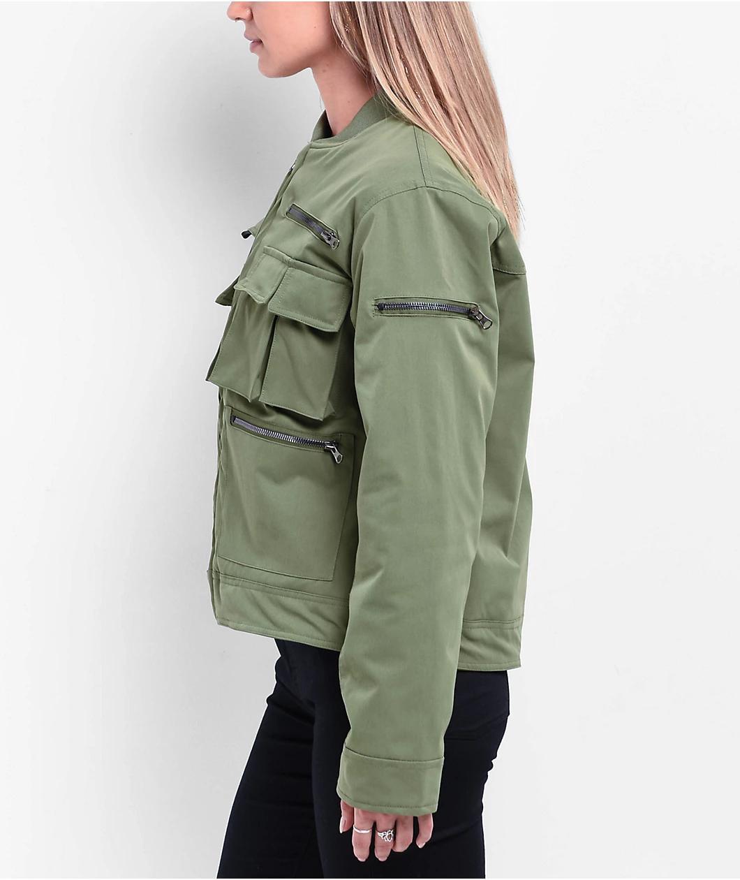 American Stitch Olive Cargo Jacket Product Image