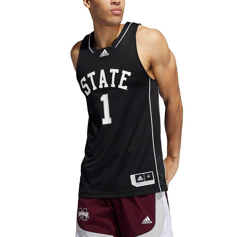 Mens adidas #1 Black Mississippi State Bulldogs Swingman Basketball Jersey Product Image