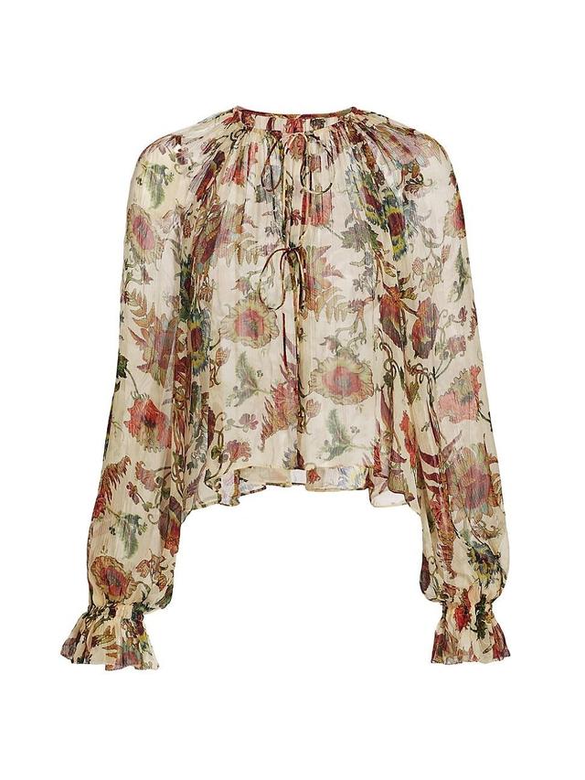 Womens Bernadette Silk Floral Blouse Product Image