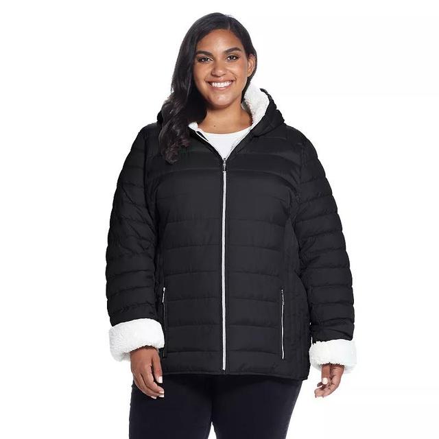 Womens Weathercast Sherpa-Lined Puffer Jacket Product Image