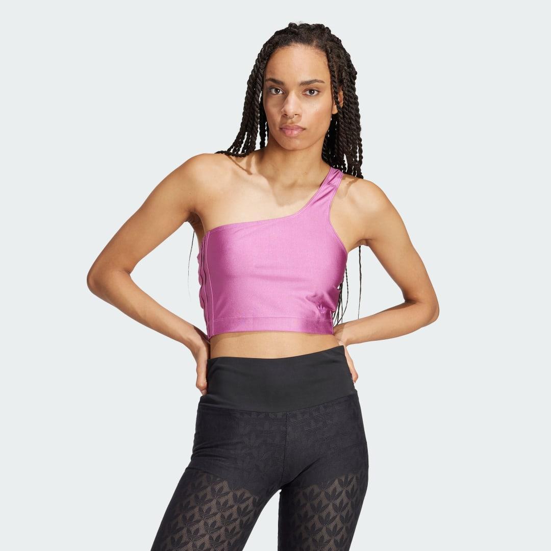 adidas Fashion Cut-Out Spandex Crop Top Semi Pulse Lilac L Womens Product Image