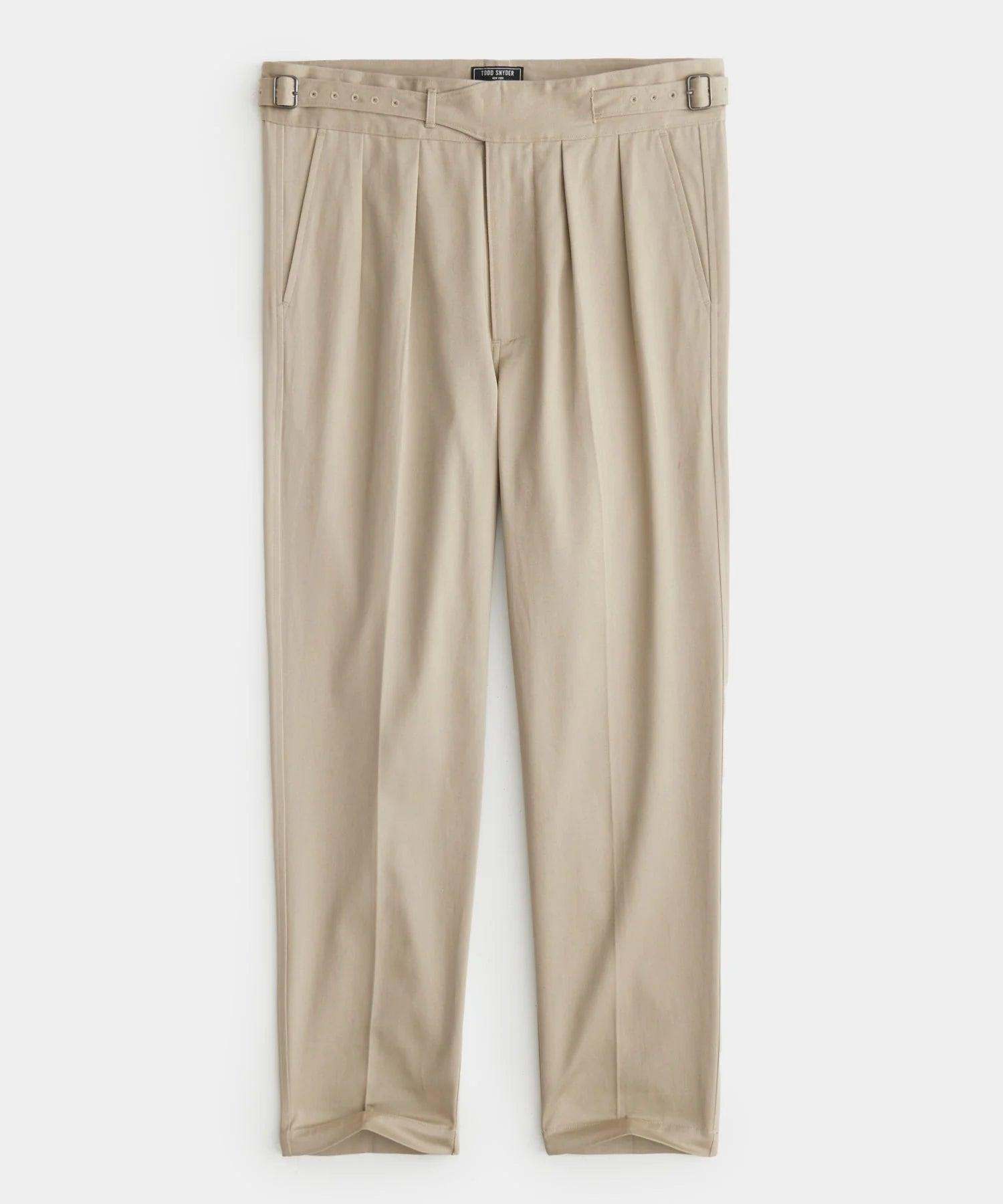 Lightweight Italian Cotton Gurkha Trouser in Sand Stone Product Image