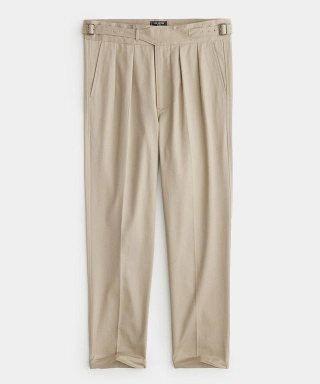 Lightweight Italian Cotton Gurkha Trouser in Sand Stone Product Image