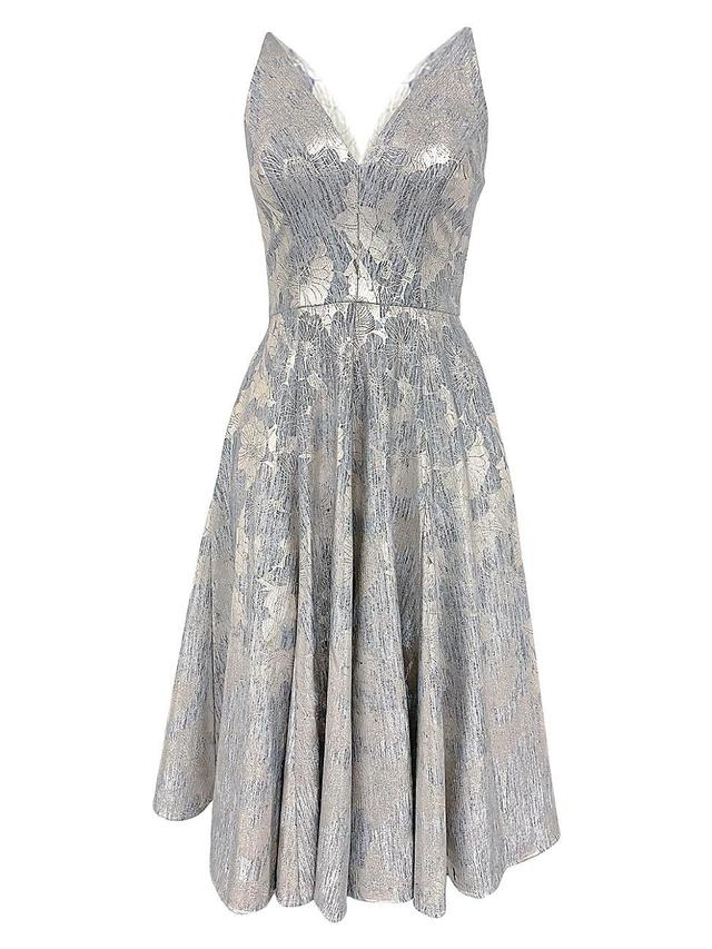 Dress the Population Delilah Metallic Floral Fit & Flare Midi Dress Product Image