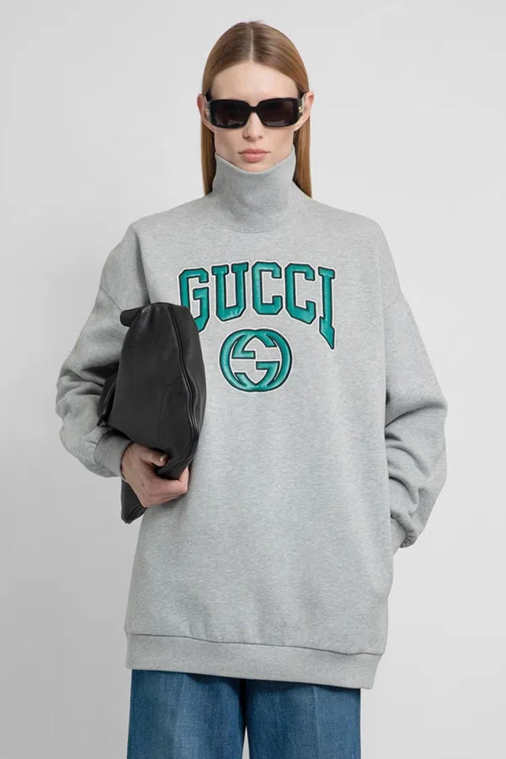 Logo Embroidery Sweatshirt In Gray Product Image