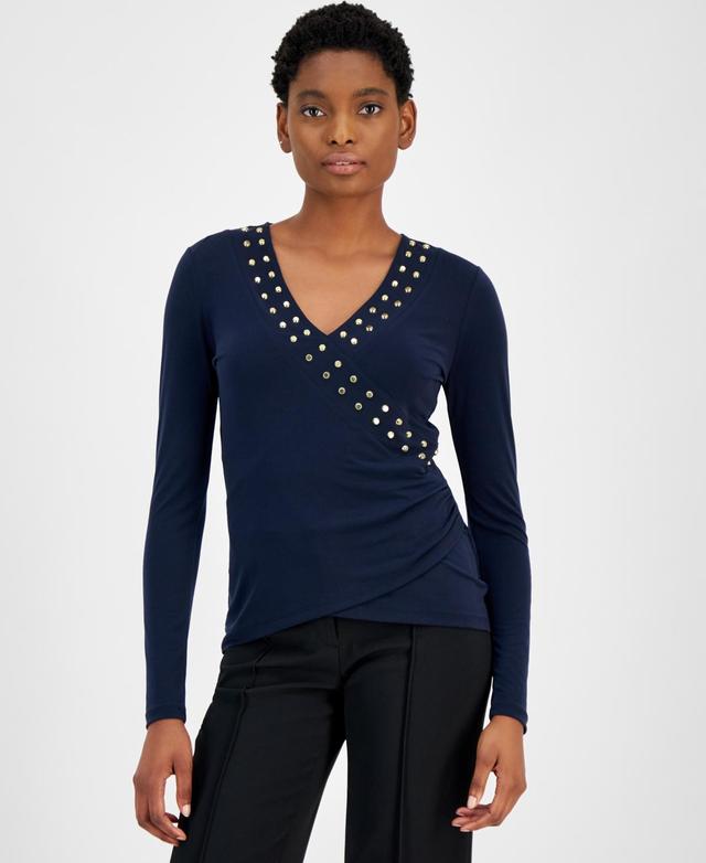 Michael Michael Kors Womens Astor Studded Surplice Top Product Image