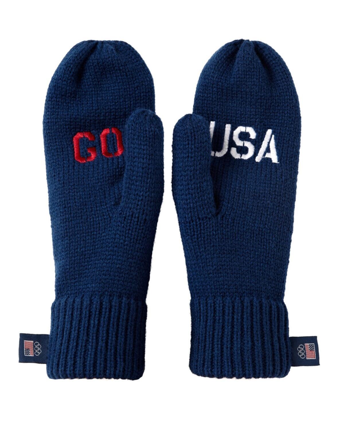 Mens Team Usa Go Usa Knit Mittens Blue Product Image