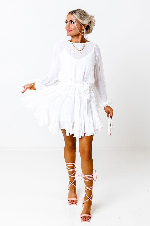 Made To Twirl Ruffle Dress In White Product Image