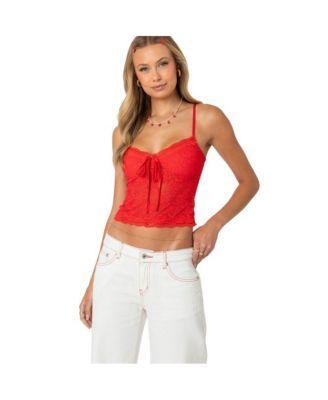 Women's Cami Sheer Lace Tank Top Product Image