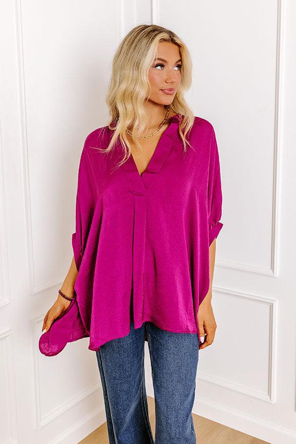 New To Town Shift Top In Berry Product Image