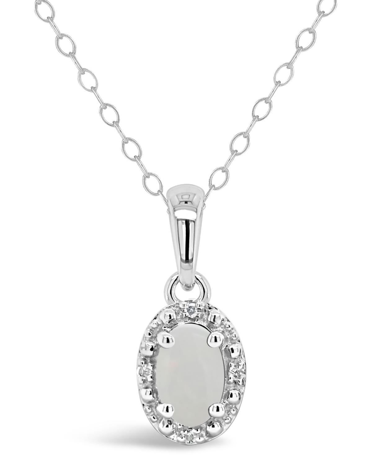 Gemstone and Diamond Accent Pendant Necklace in Sterling Silver Product Image