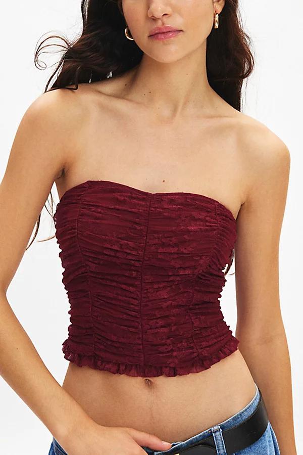 Urban Renewal Remnants Made In LA Ruched Lace Tube Top Womens at Urban Outfitters Product Image