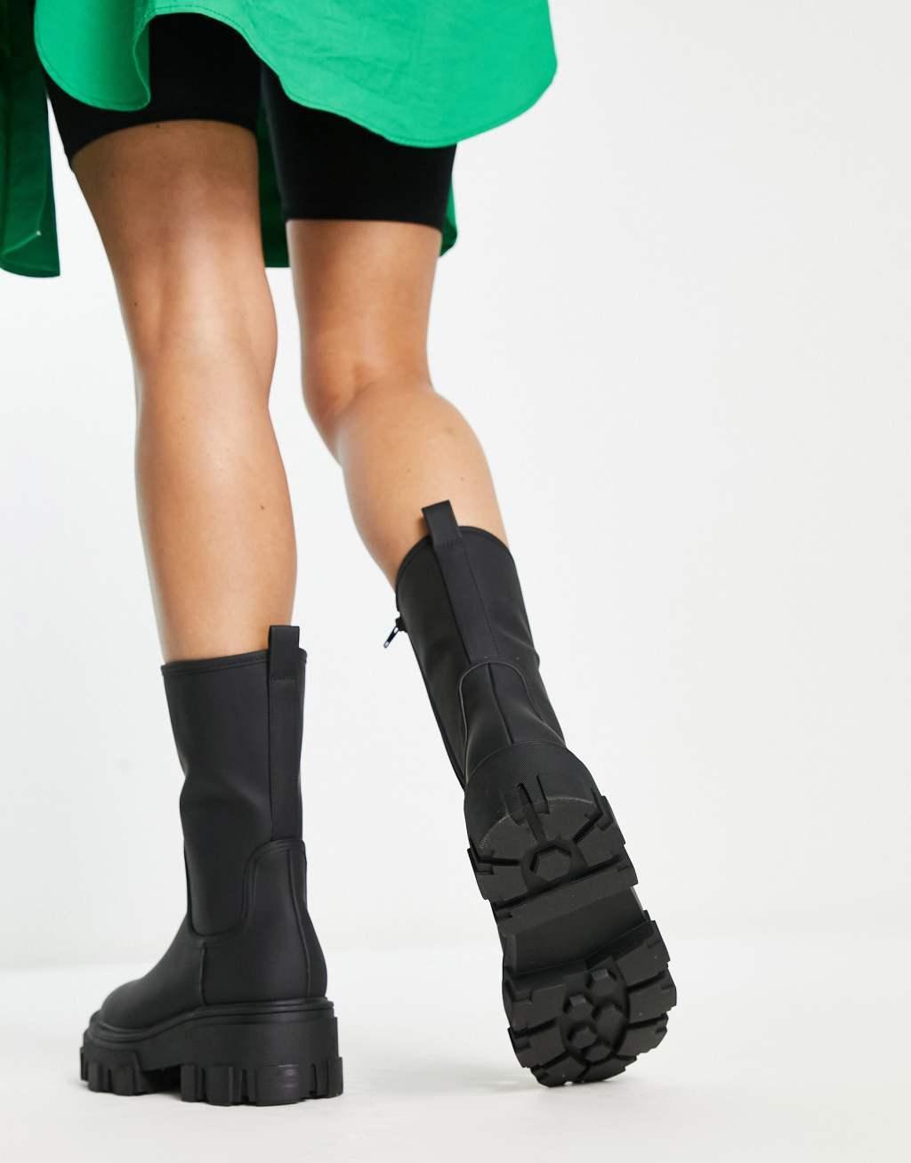 ASOS DESIGN Acton chunky pull on boots in black  Product Image