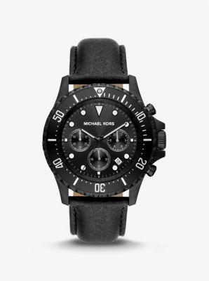 Oversized Everest -Tone and Leather Watch Product Image