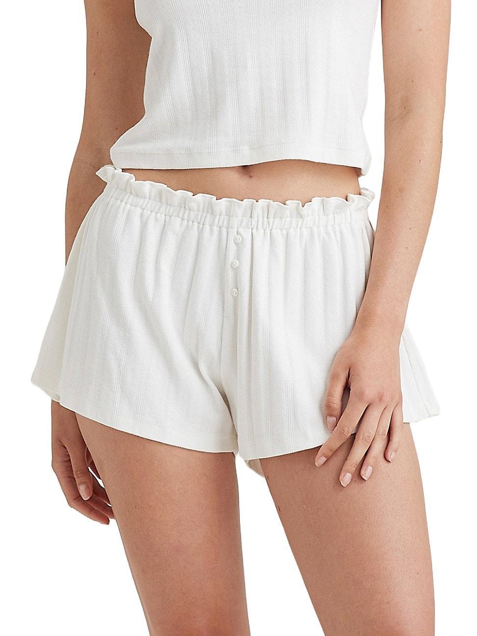 Womens Pippa Pointelle High-Waist Shorts Product Image