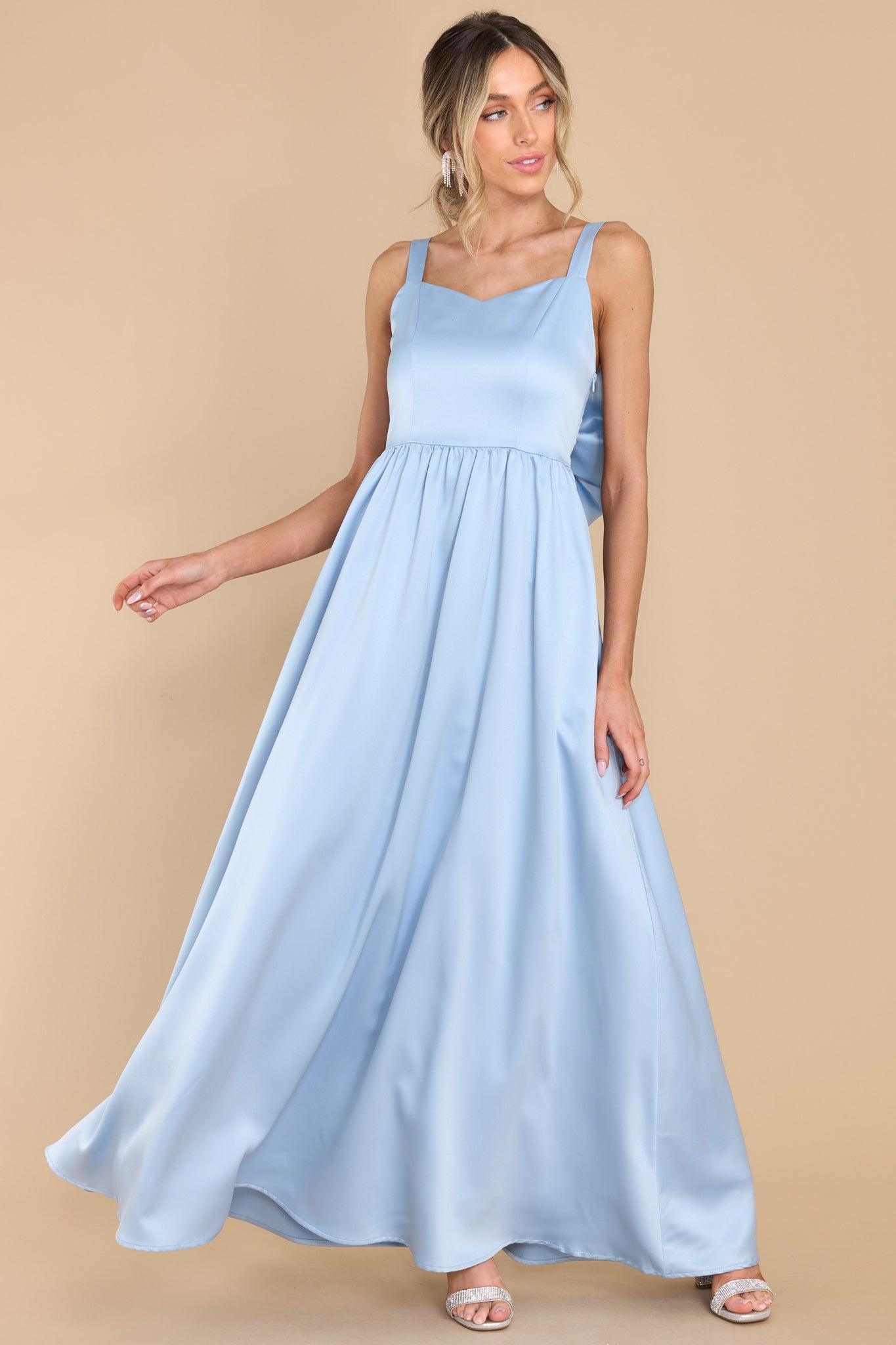 Aura Light Up My Life Blue Bow Back Maxi Dress Product Image