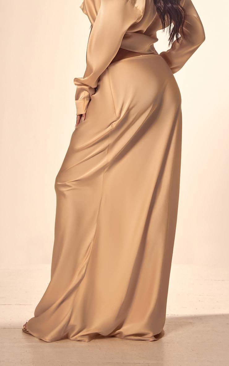 Maternity Champagne Floaty Satin Midaxi Skirt Product Image