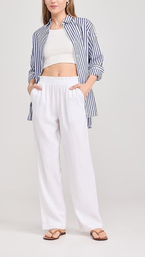 LNA Declan Linen Elastic Waist Pants | Shopbop Product Image