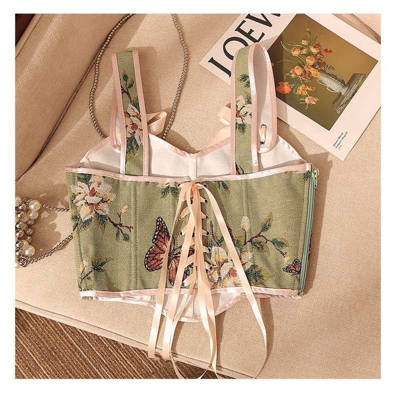 Butterflies Crop Bustier Top Product Image