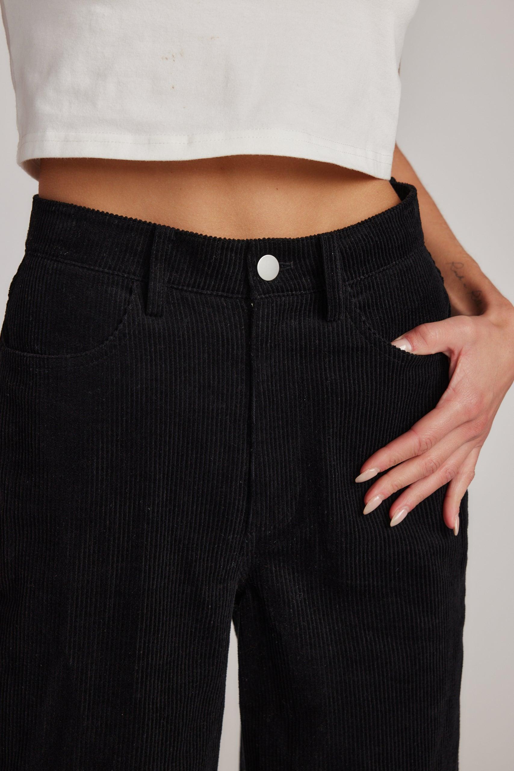 Clarence Black Corduroy Pants Product Image