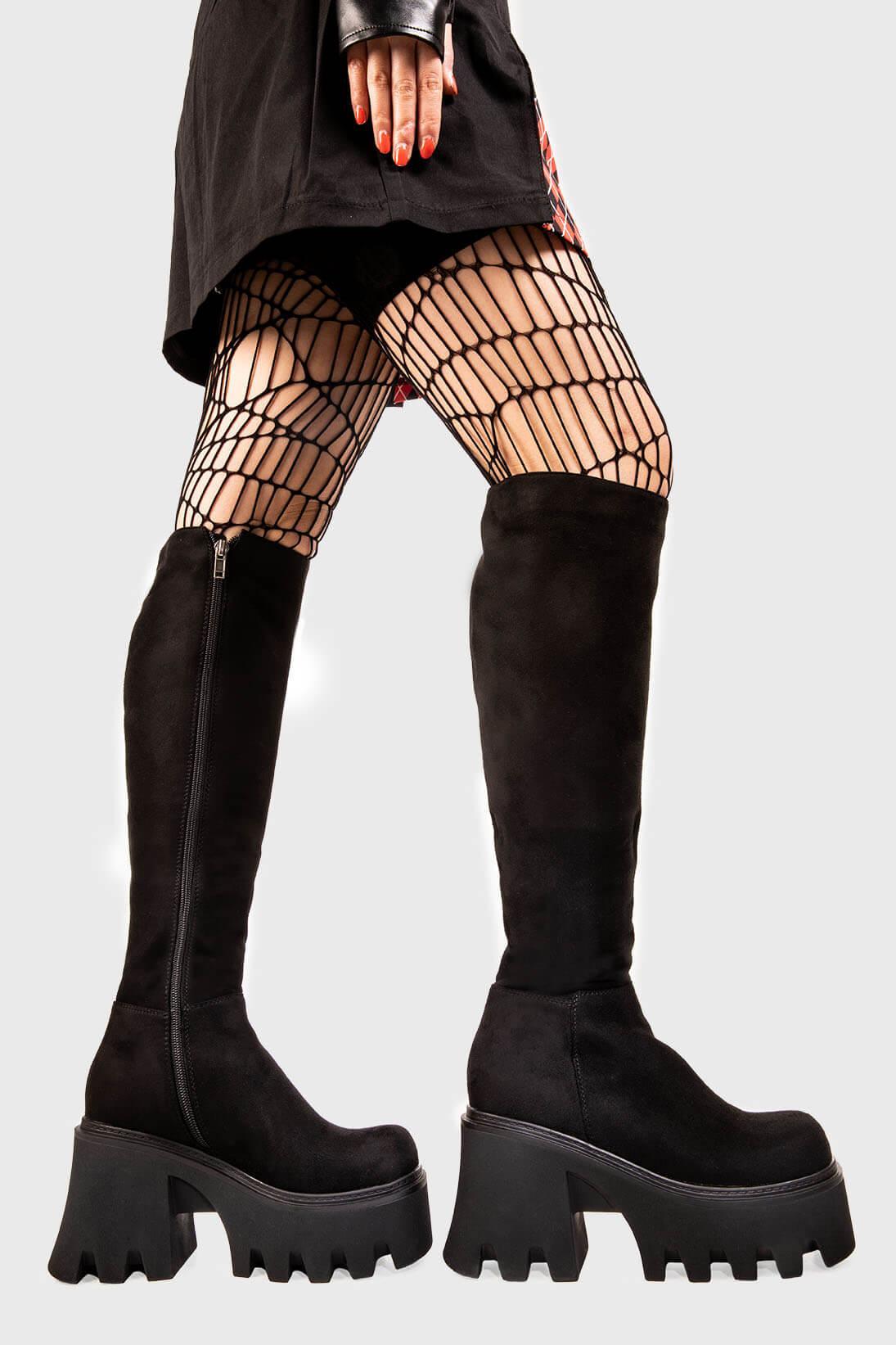 Ready Chunky Platform Knee High Boots Product Image