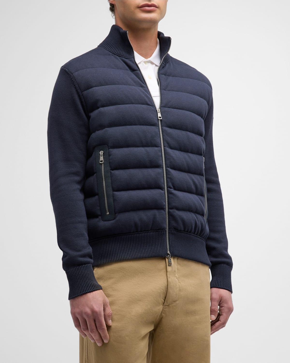 Mens Quilted Zip-Front Cardigan Product Image