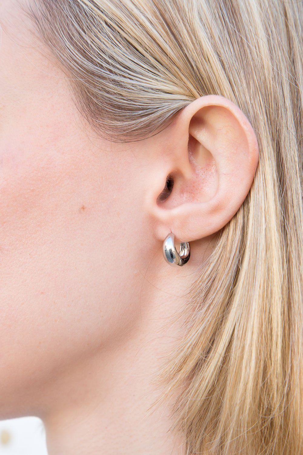 Mini Thick Hoop Earrings Product Image