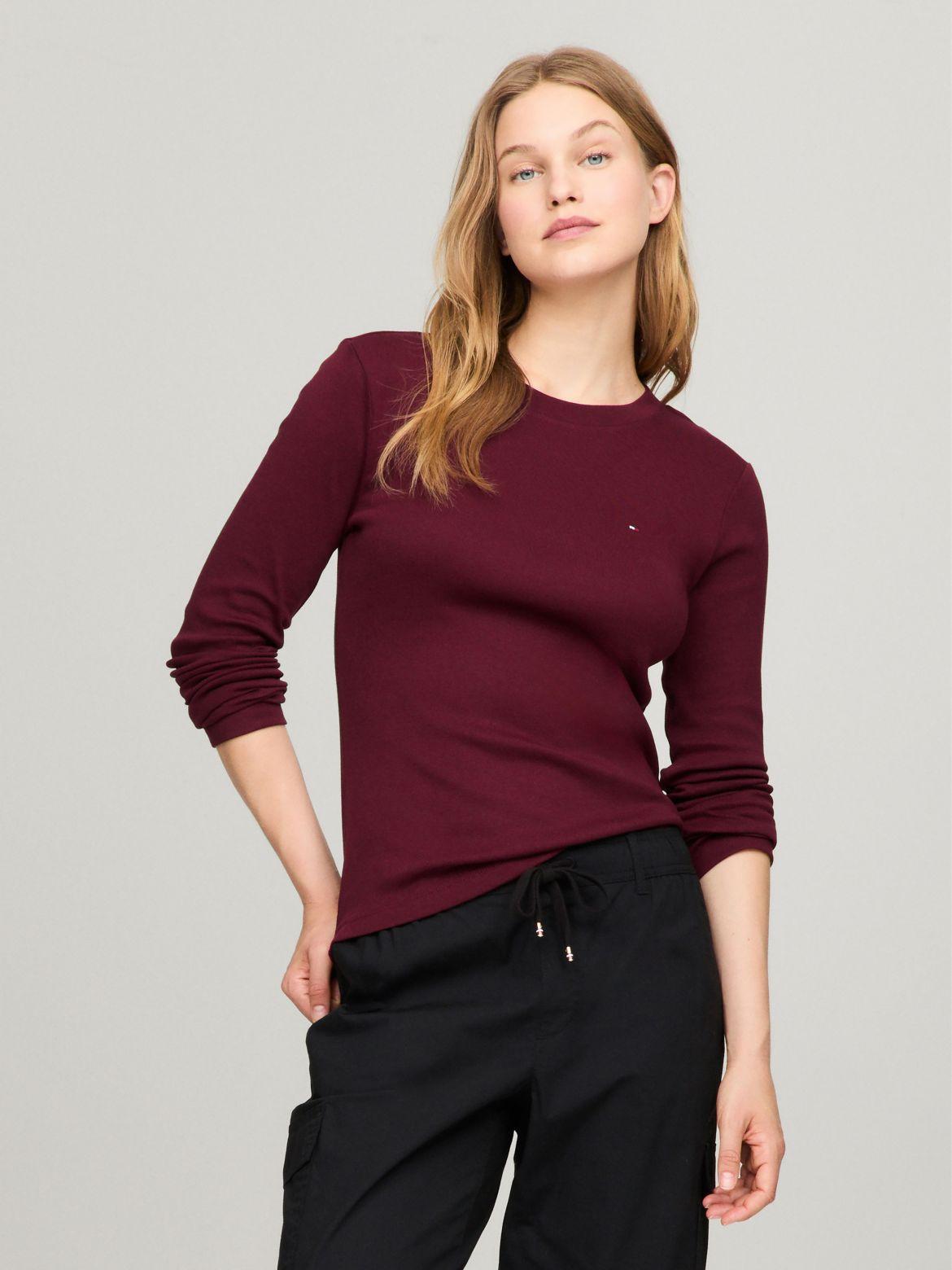 Tommy Hilfiger Women's Long-Sleeve Crewneck Favorite T-Shirt Product Image