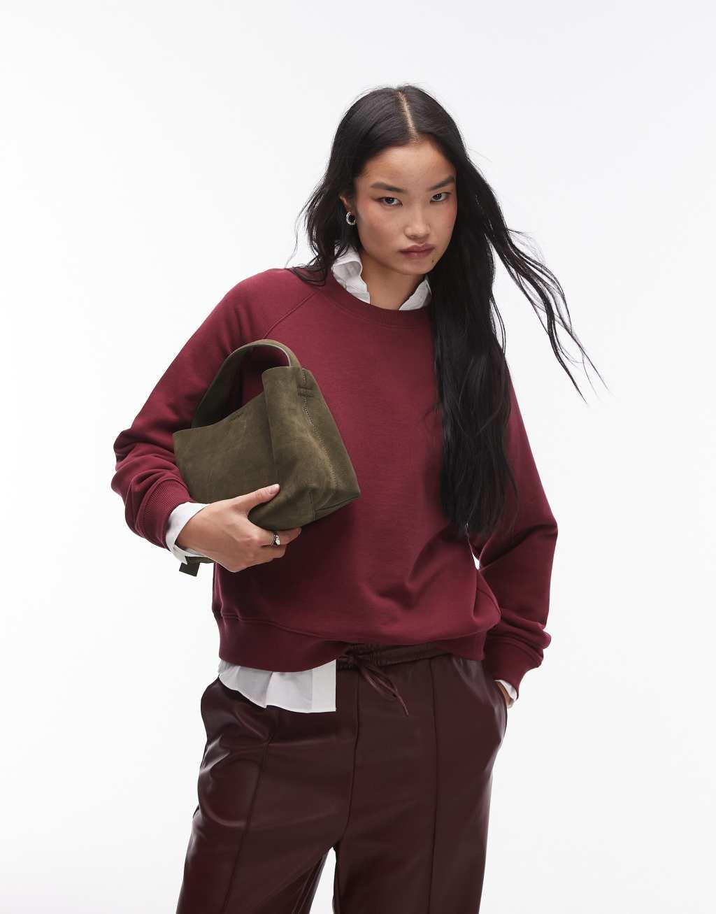 ARKET soft terry sweatshirt in burgundy product image