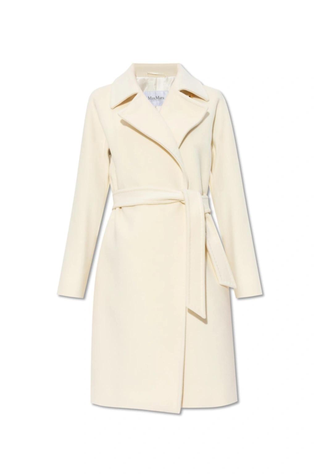 'estella' Virgin Wool And Cashmere Coat In Bianco Product Image