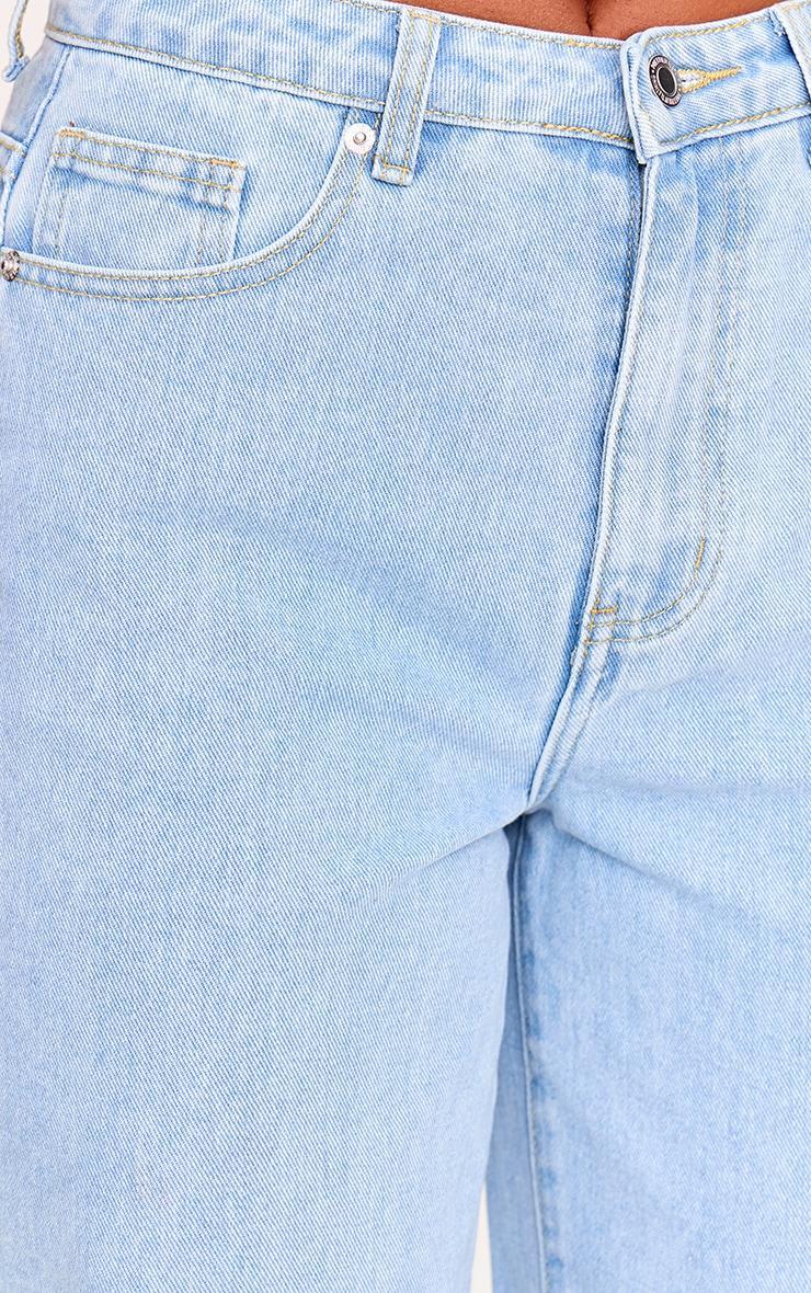 PRETTYLITTLETHING Light Blue Wash High Waist Mom Jeans Product Image