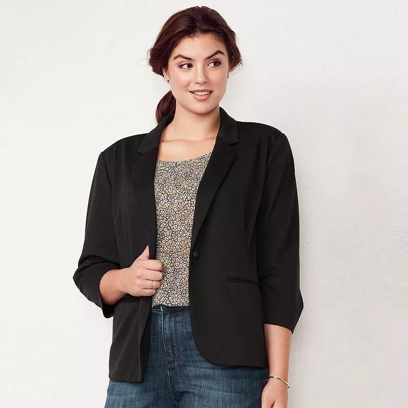 Plus Size LC Lauren Conrad Fitted Ponte Blazer, Womens Product Image