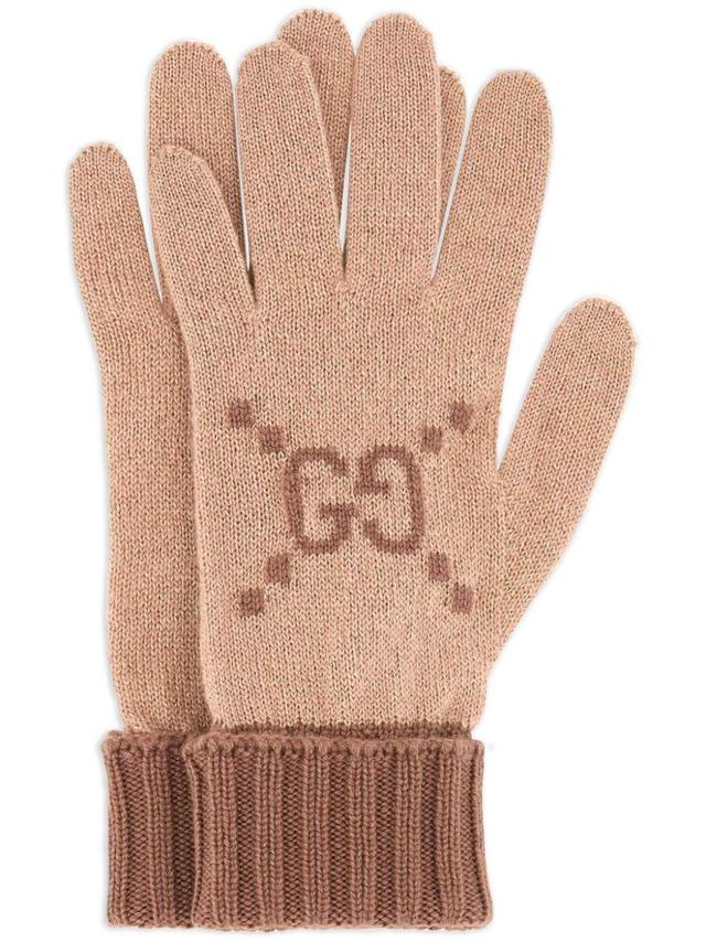 logo knitted gloves Product Image