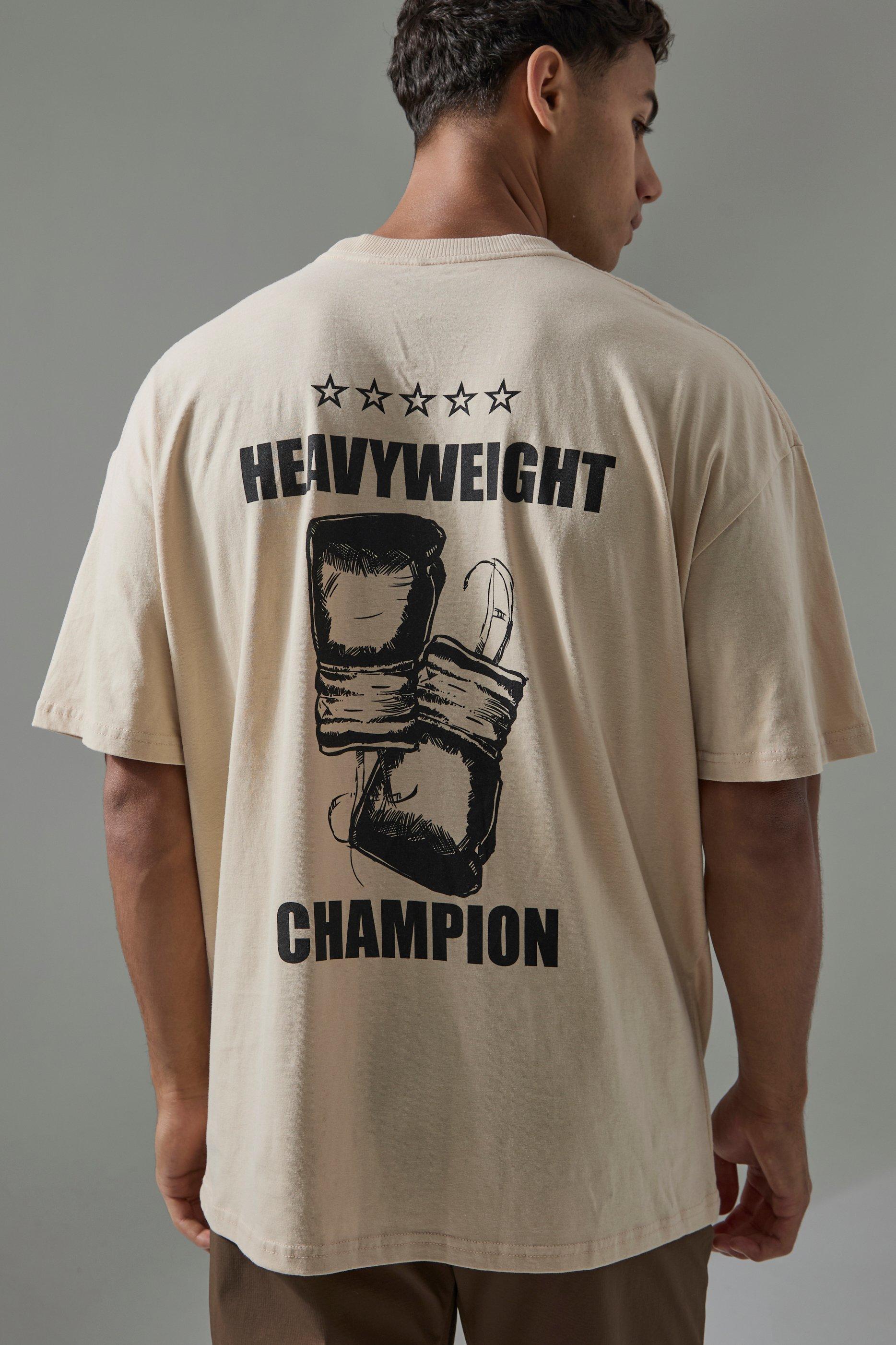 Active Oversized Rocky Heavyweight Champion License T-shirt | boohooMAN USA Product Image