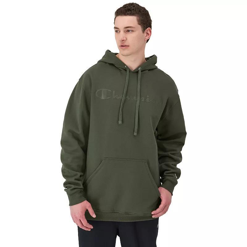 Mens Champion Powerblend Hoodie, Script Logo Black M Product Image