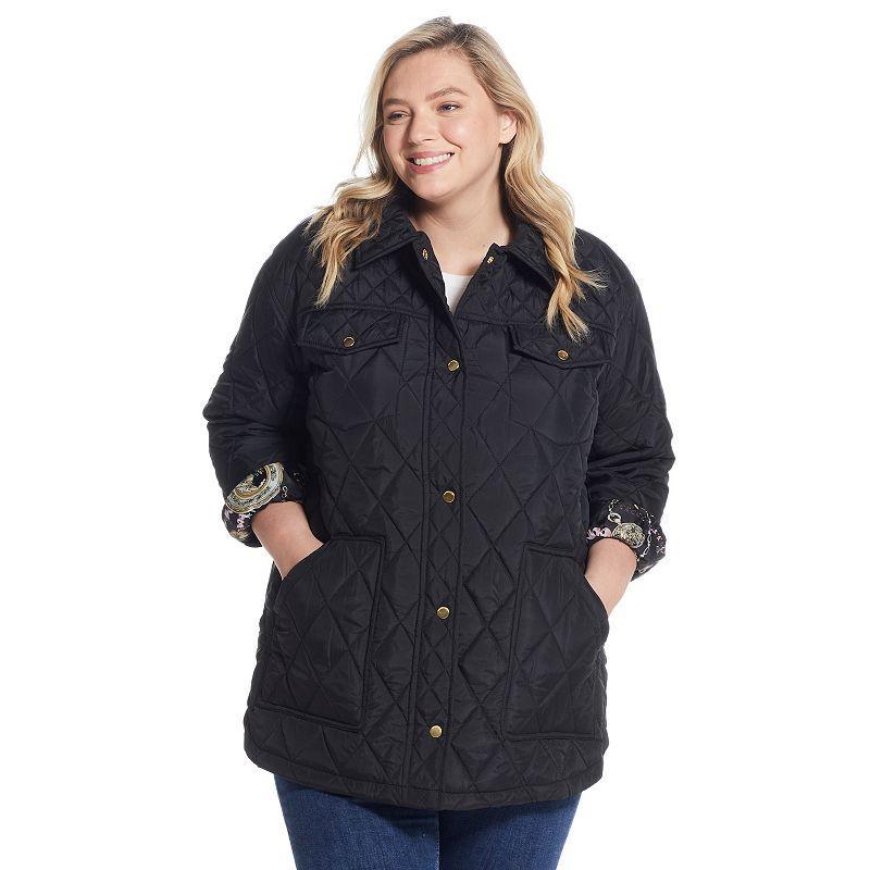 Womens Weathercast Print Lining Quilted Shacket Product Image