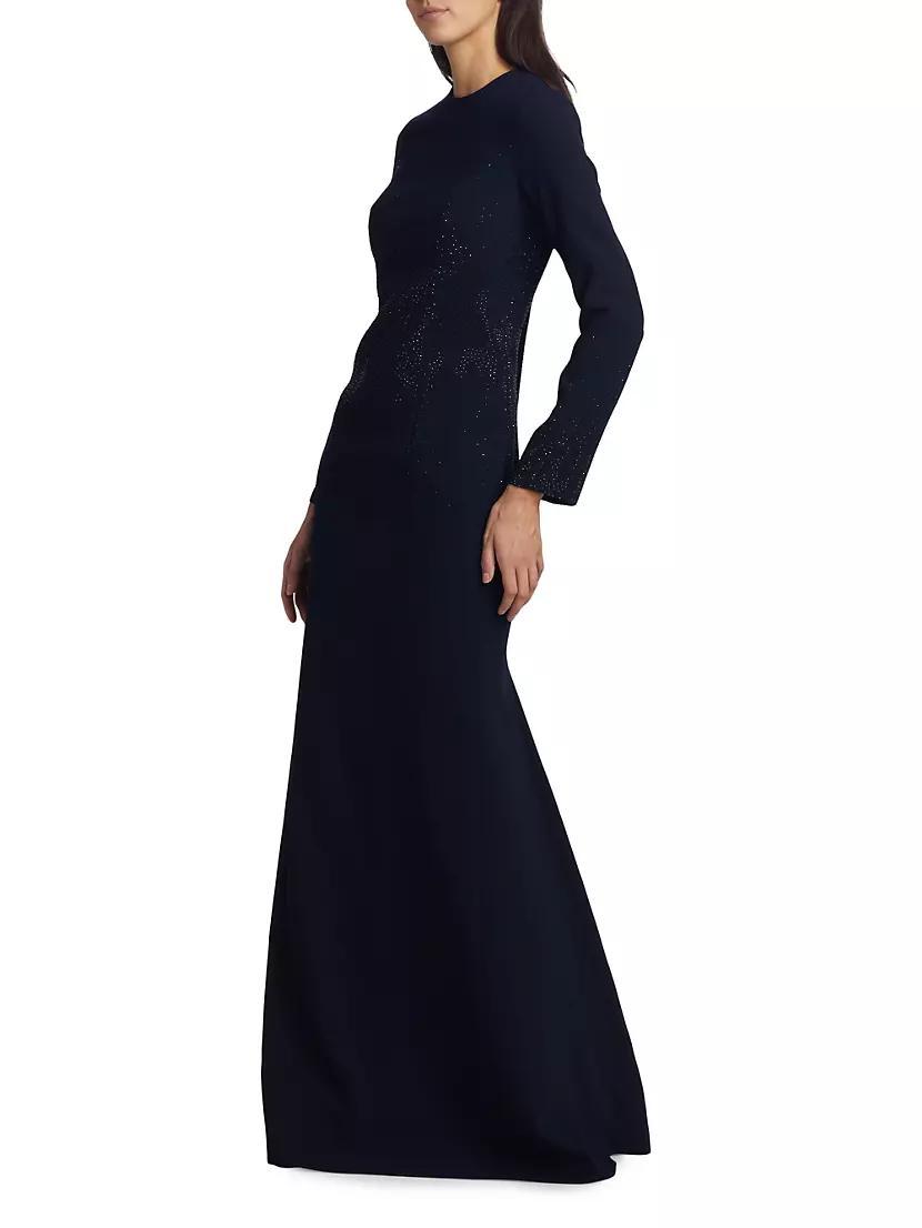 Embellished Crepe Column Gown Product Image