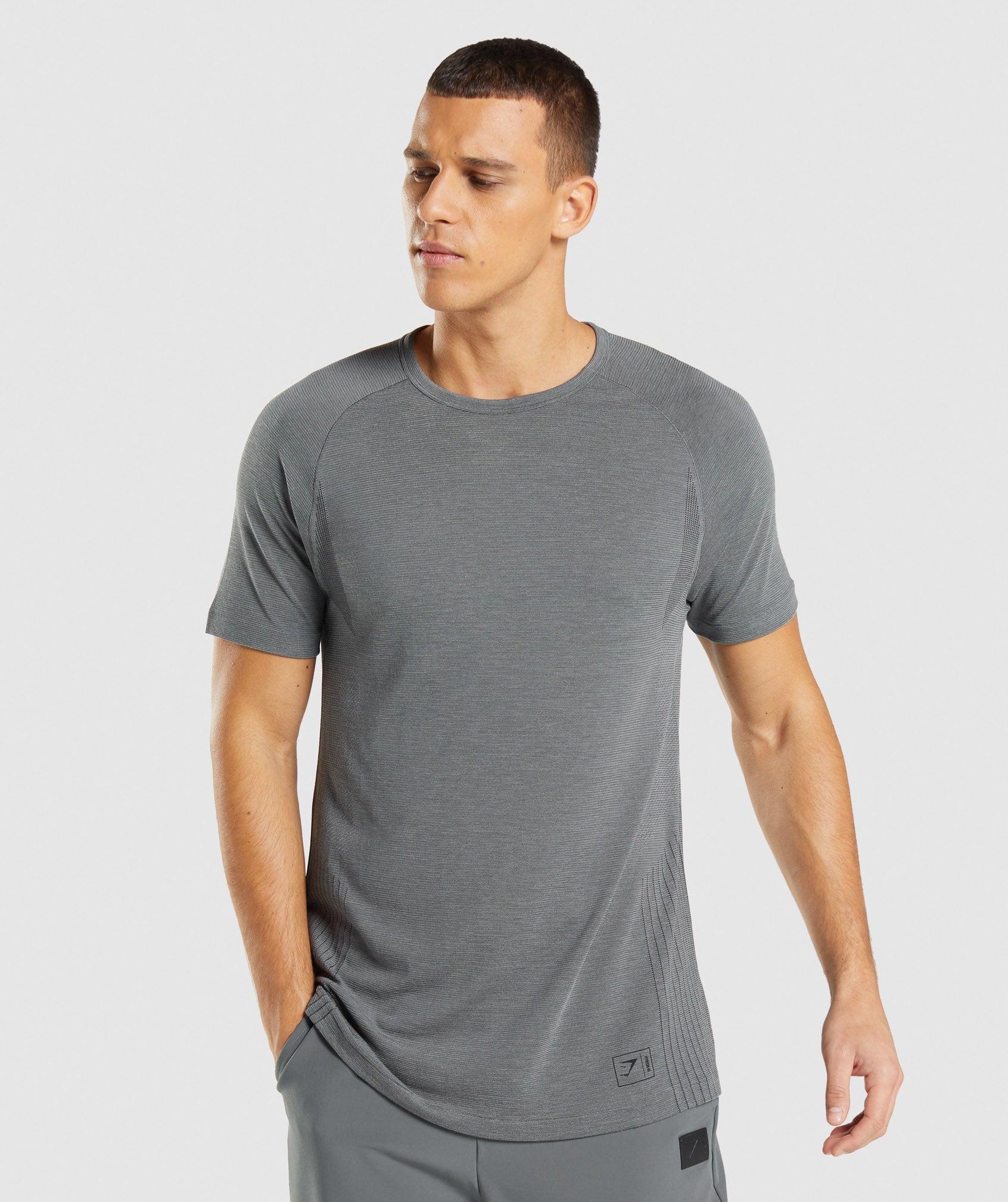 Gymshark Retake Seamless T-Shirt - Black/Charcoal Marl Male Product Image