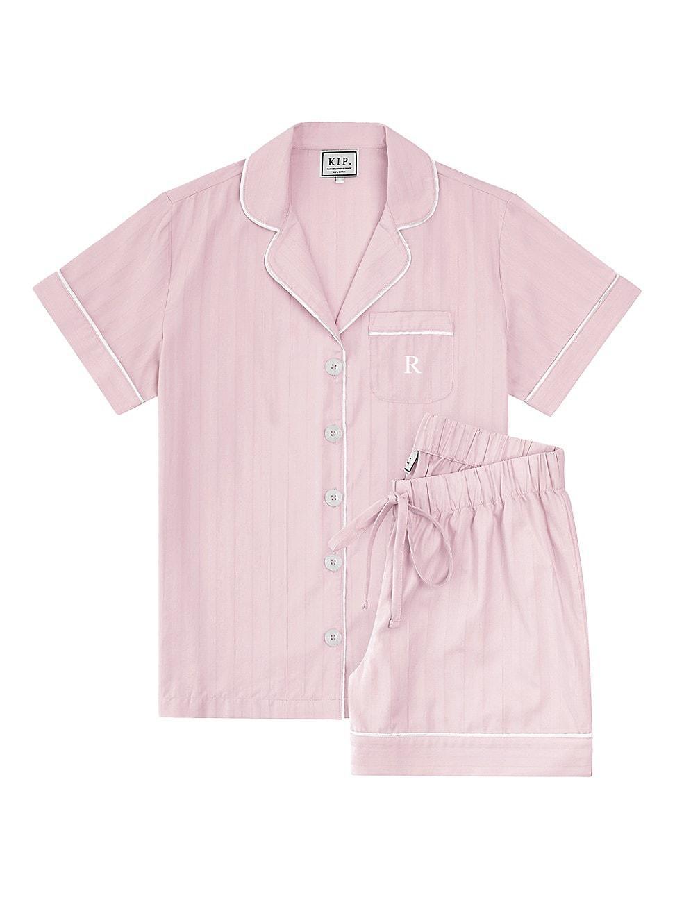 Womens Monogrammed Premium Cotton Collection Short Pajama Set Product Image