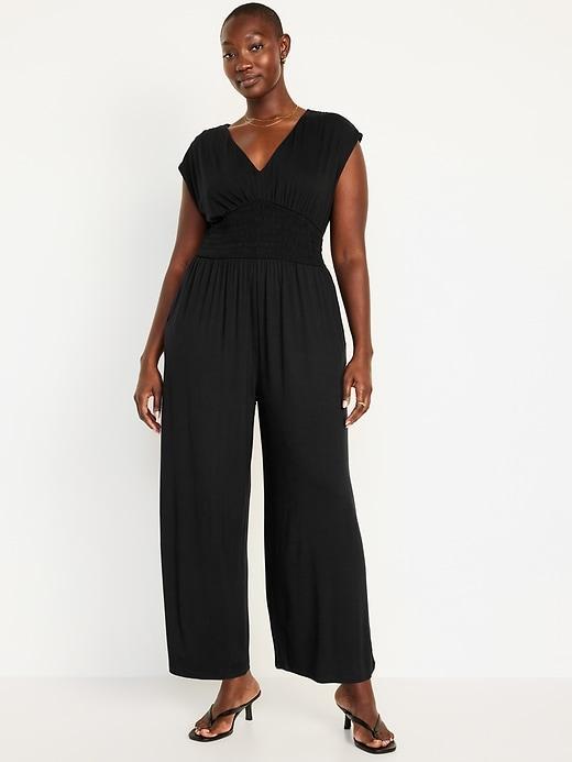 Waist-Defined Shirred Jumpsuit Product Image