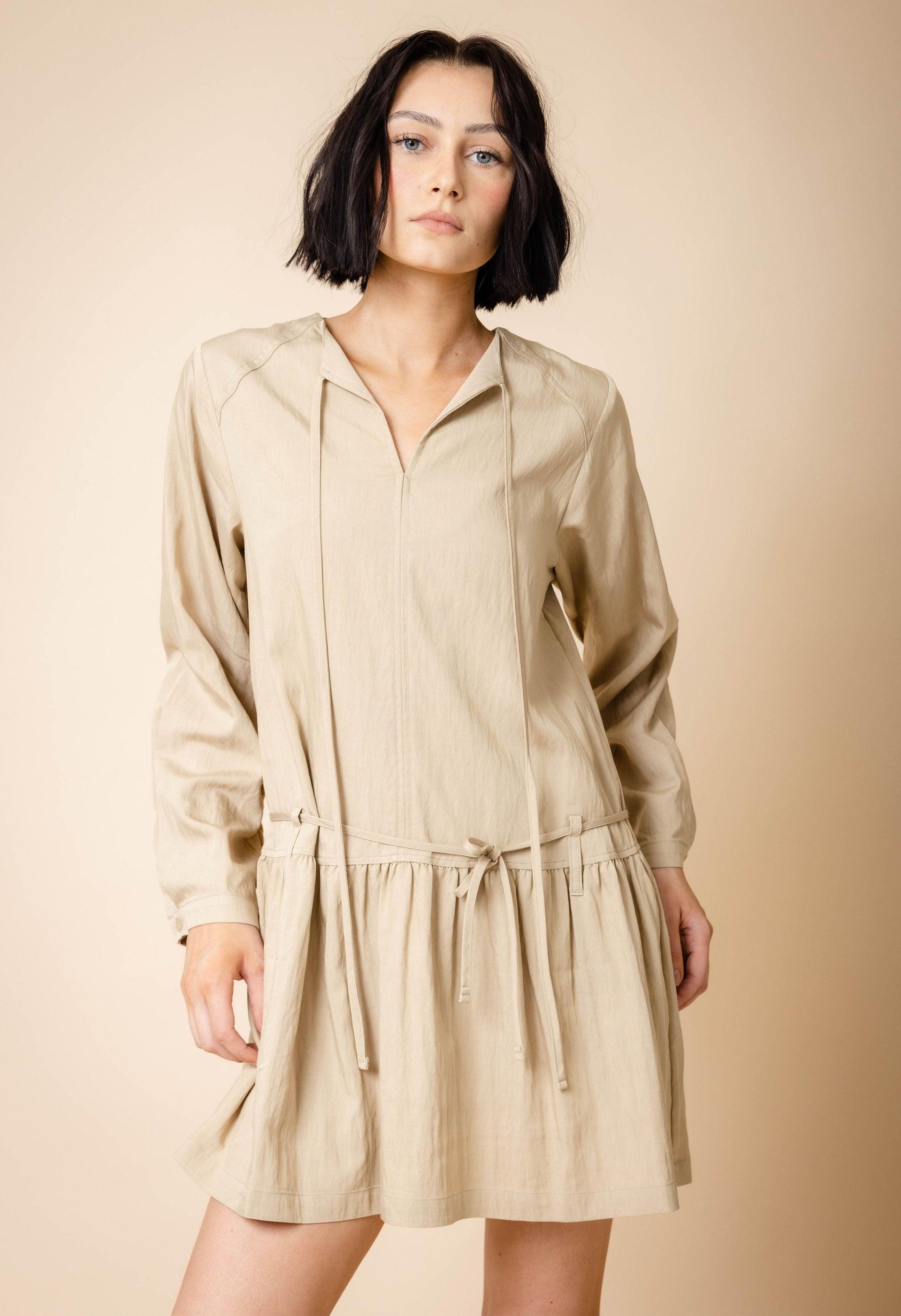 Rae Long Sleeve Pleated Mini Dress Product Image