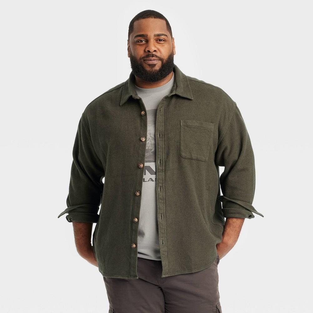 Mens Big & Tall Heavyweight Flannel Long Sleeve Button-Down Shirt - Goodfellow & Co XLT Product Image