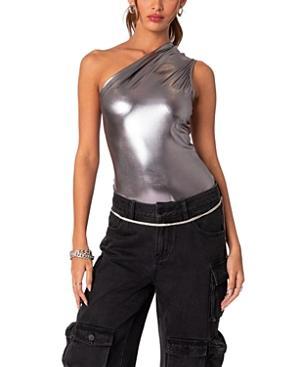 Edikted Feona Gathered Metallic Bodysuit Product Image