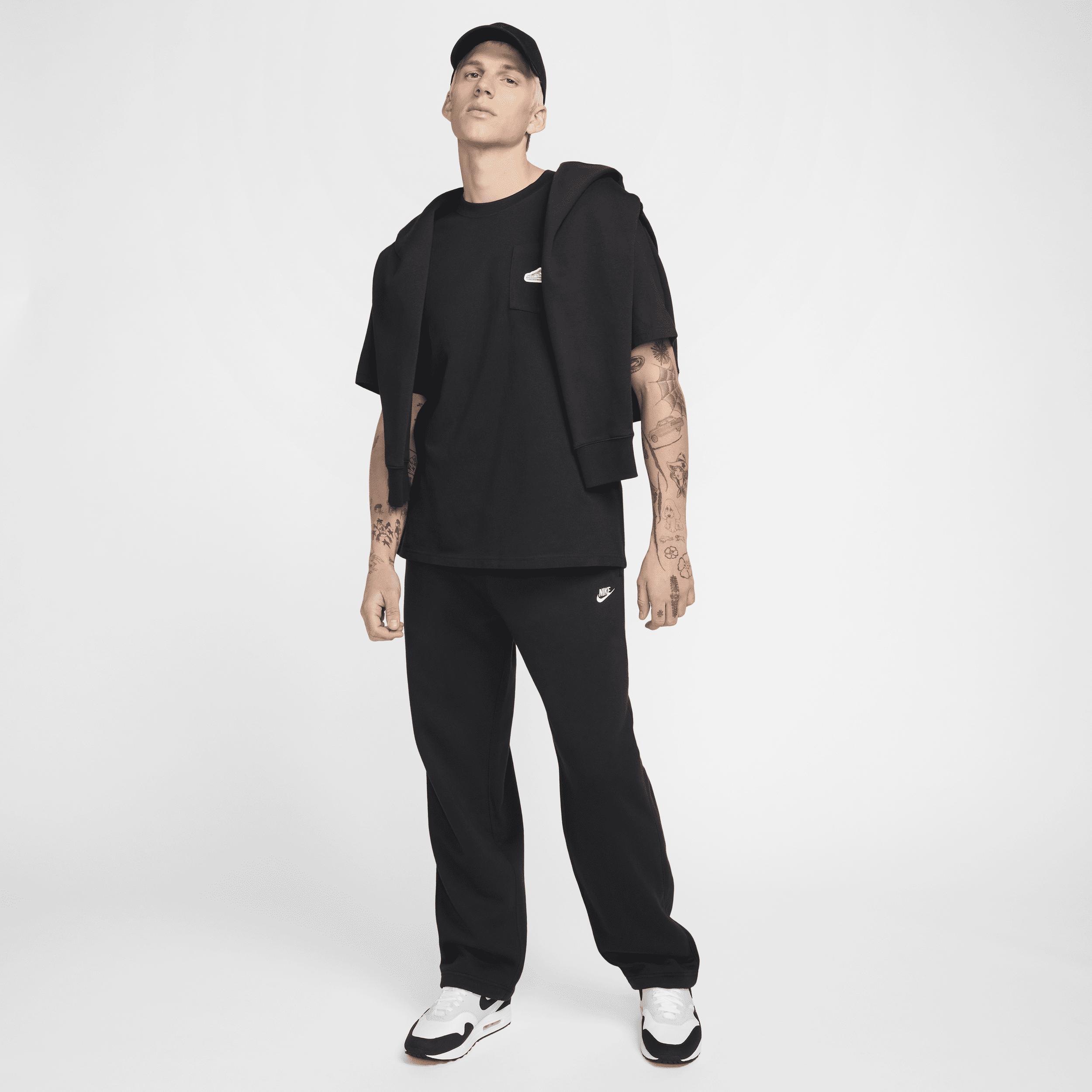 Nike Mens Nike Club BB Fleece Bungee Pants - Mens Black/White Product Image