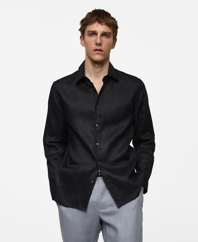 Mango Mens Linen Shirt Product Image