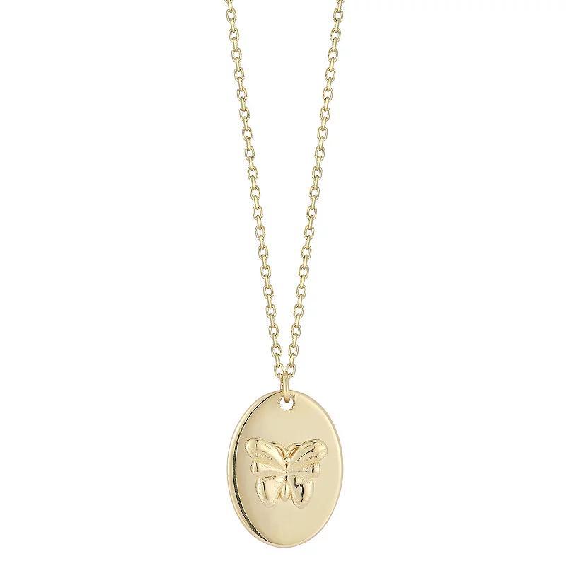 LUMINOR GOLD 14k Gold 3D Butterfly Pendant Necklace, Womens Product Image