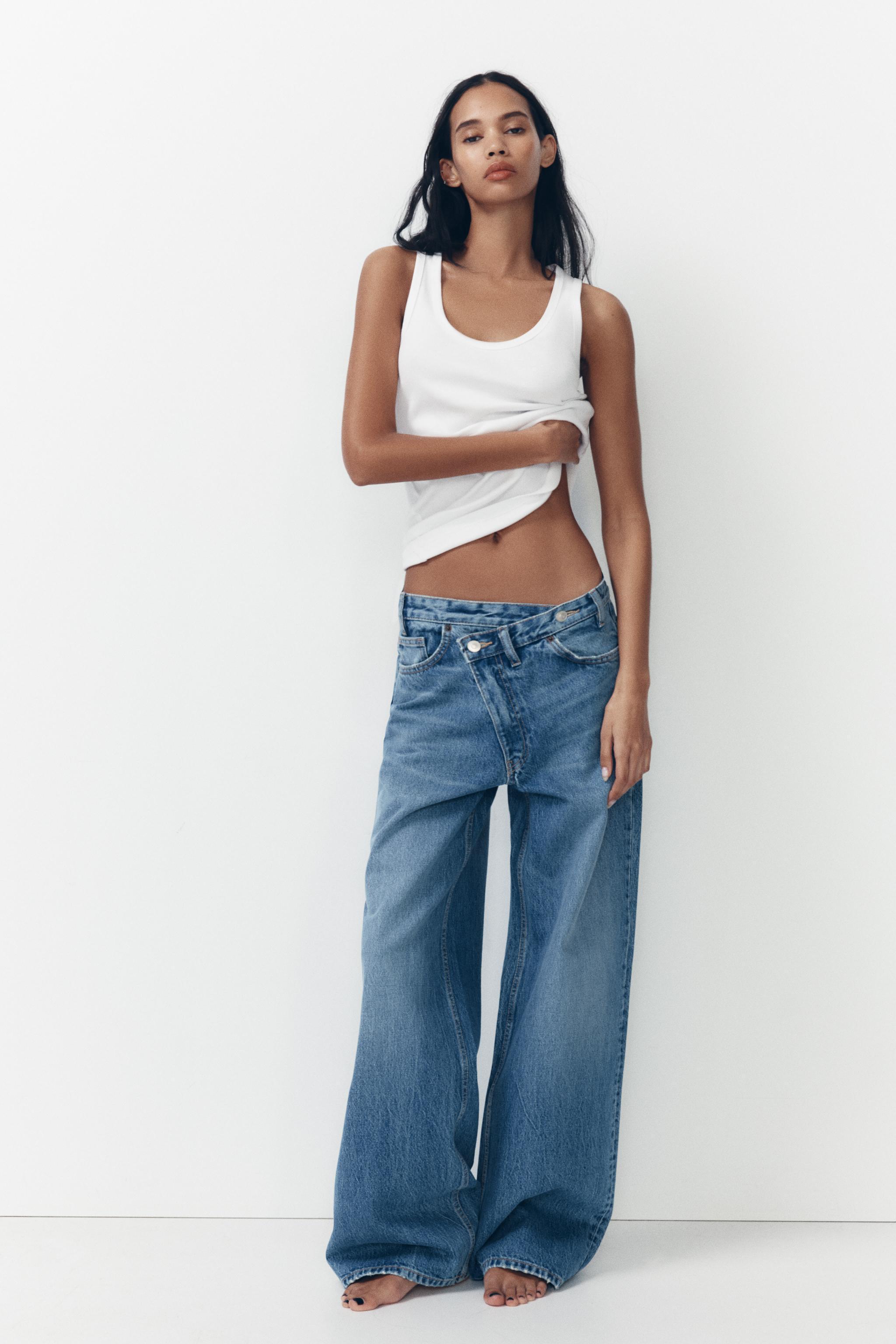 TRF HIGH RISE WIDE LEG CROSSOVER WAISTBAND JEANS Product Image